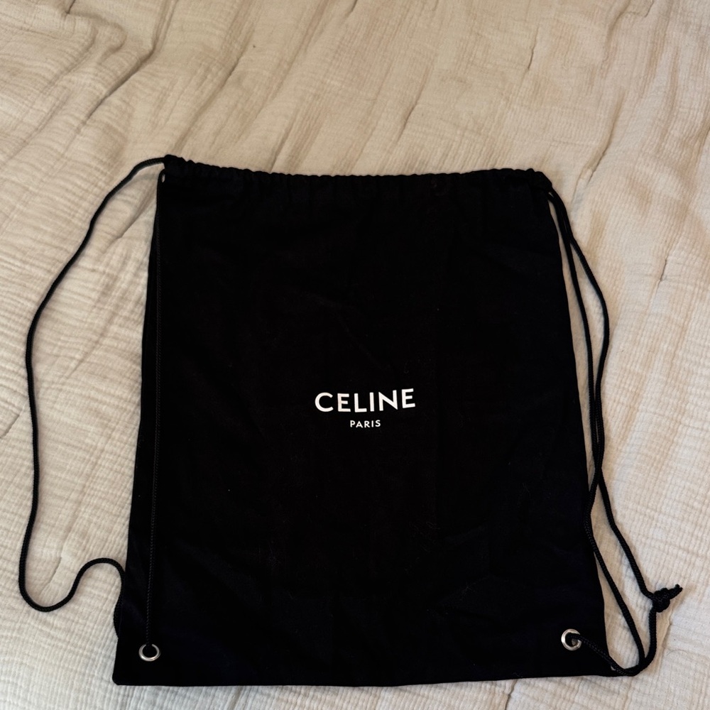 Celine Black Drawstring Dustbag Backpack